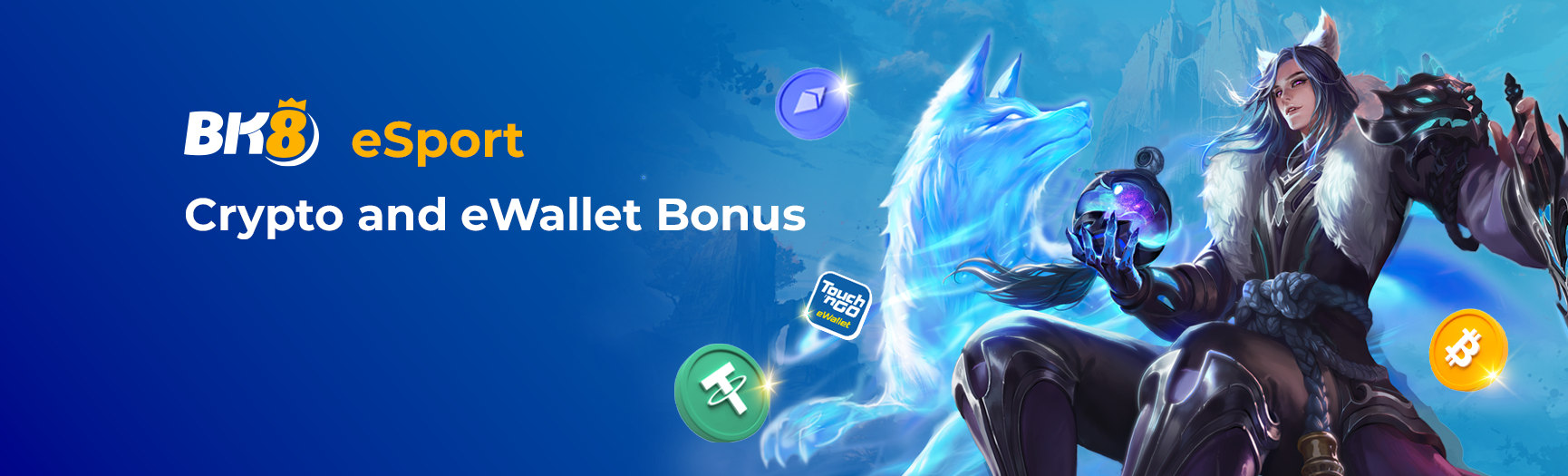 BK8 eSport Promotion for eWallet and Crypto wallet top-ups